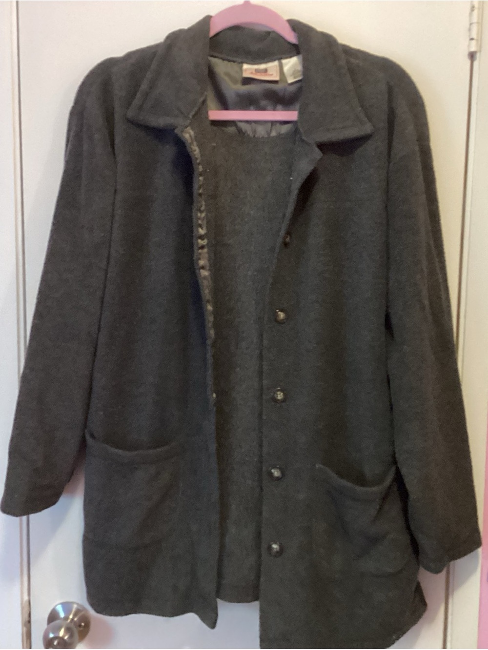 Faded Glory Women's Charcoal Gray Button-Front Utility Jacket